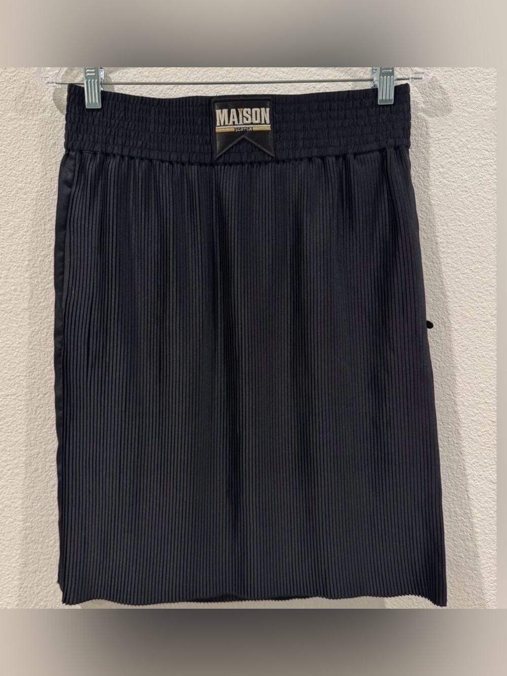 NWT Scotch & Soda Maison Boys Edition Black Accordion Pleated Sporty Skirt M